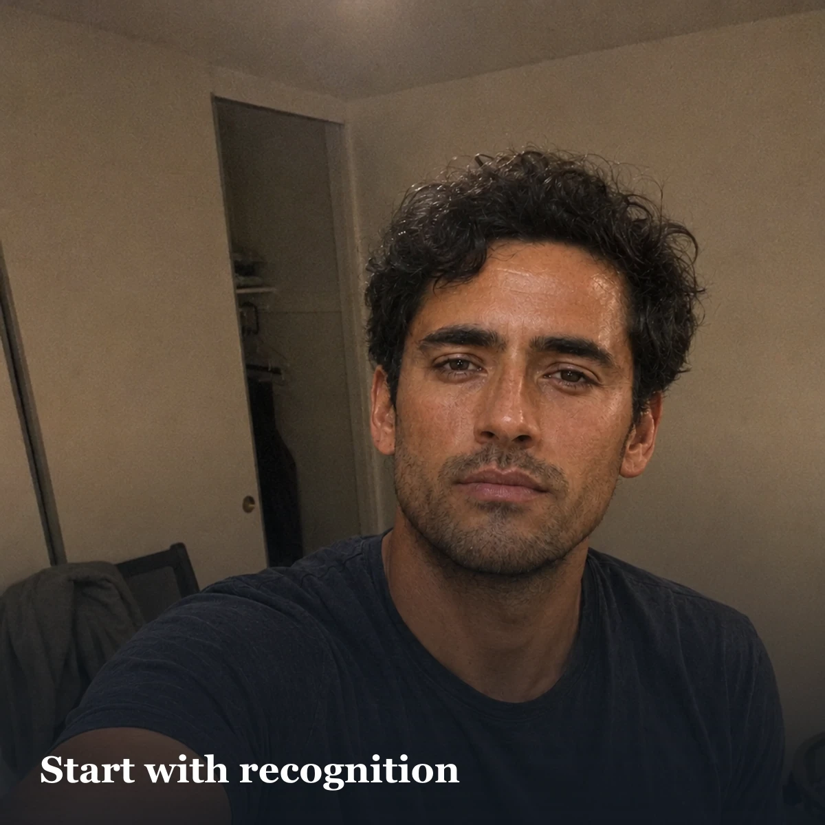 Close portrait used to test whether a first dating-app photo is immediately recognisable