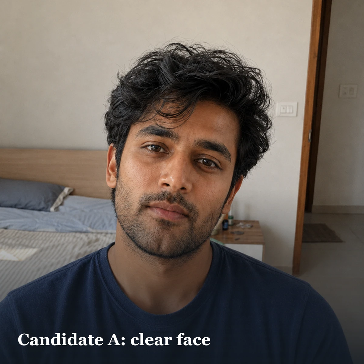 Solo portrait candidate with a clear face and enough room for a dating-app crop