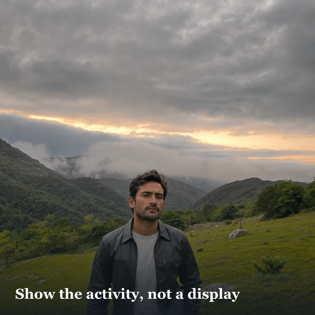 Outdoor movement portrait illustrating a clothed activity alternative for a dating profile
