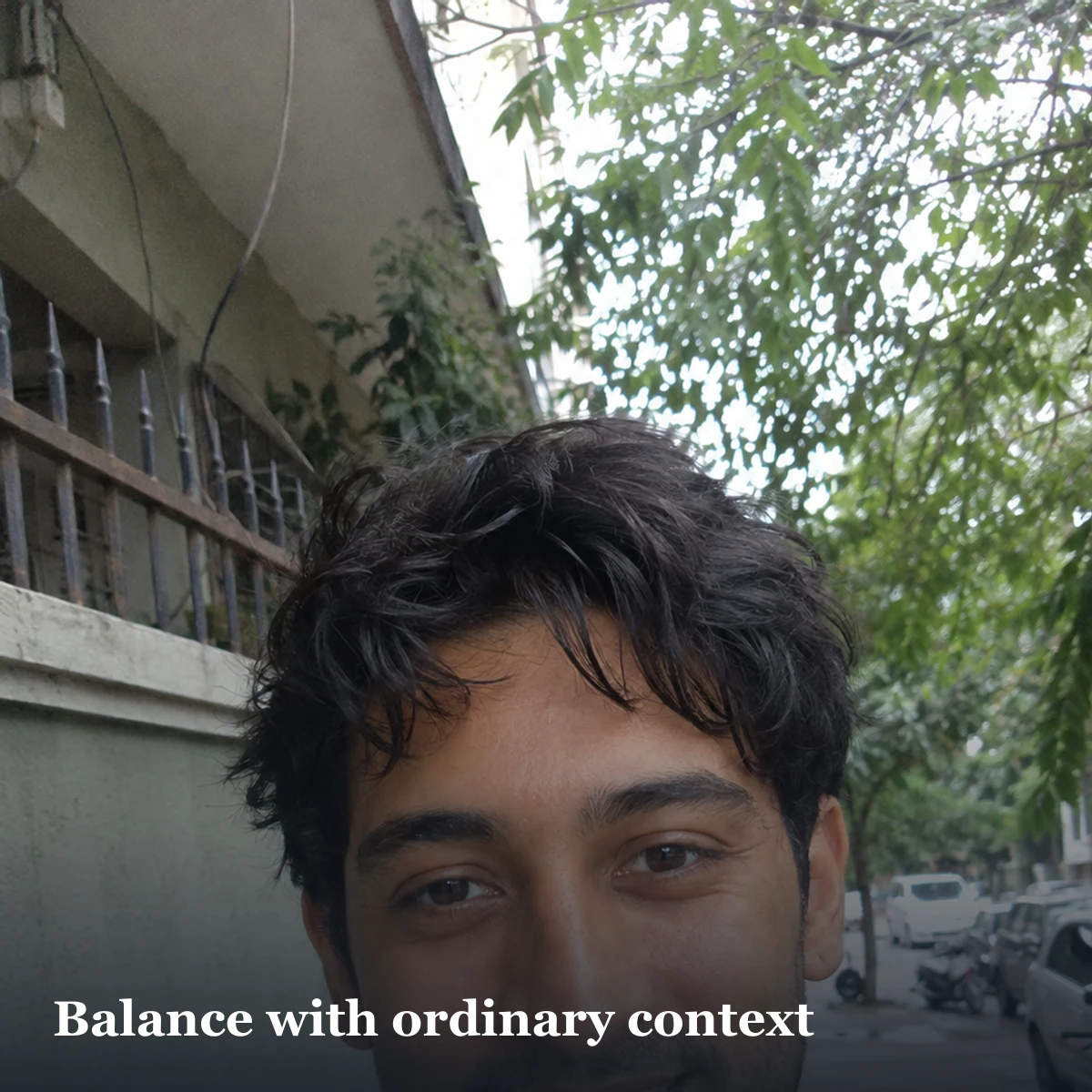 Relaxed street portrait illustrating the everyday context needed elsewhere in a balanced dating profile
