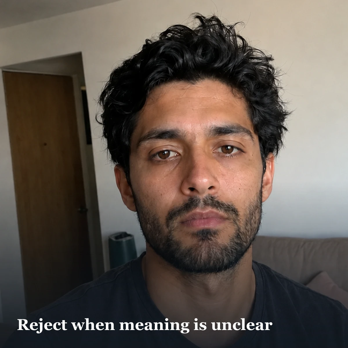 Neutral close portrait used as a reminder to keep identity and intention clearer than physical display