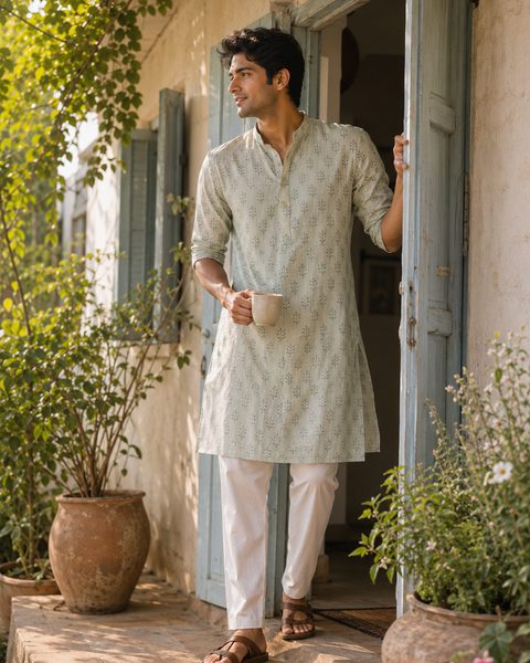 A full-length lifestyle portrait illustrating a distinct dating-profile photo role