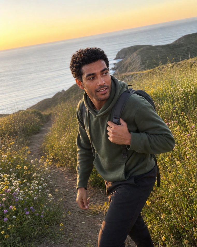A full-length active dating photo with natural movement