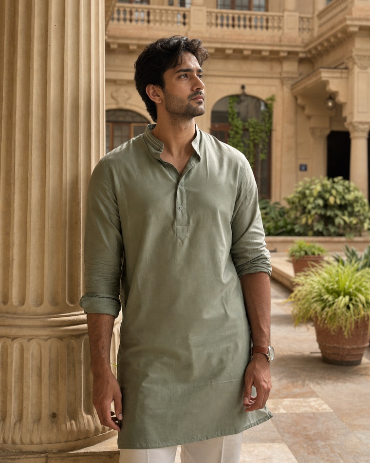 A polished traditional-occasion dating photograph generated for an Indian profile